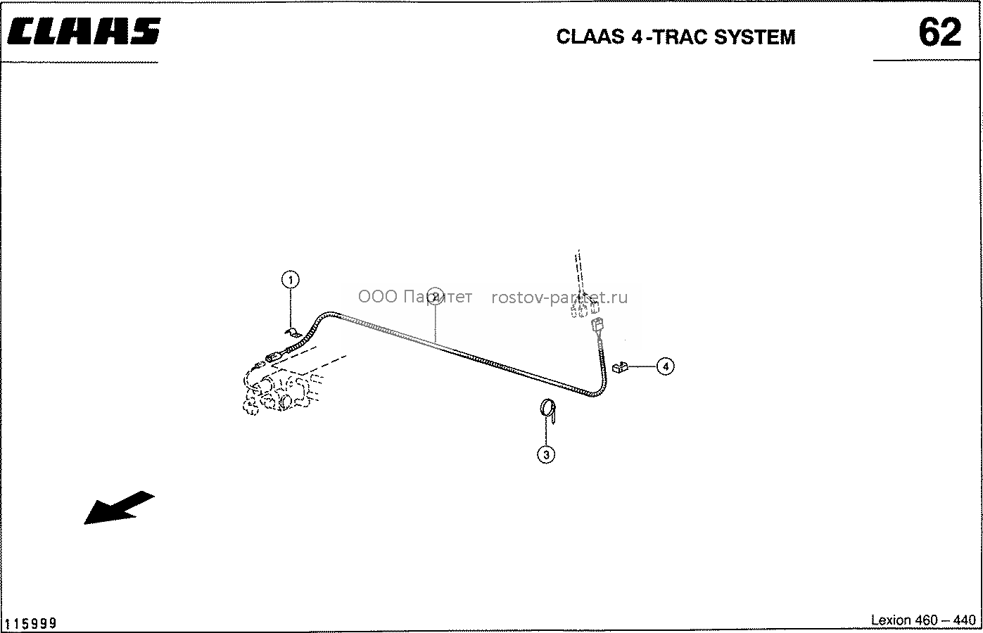 ELEKTRIK, ANSCHLUESSE HAUPTKABELSATZ LI - CLAAS LEX 460-440